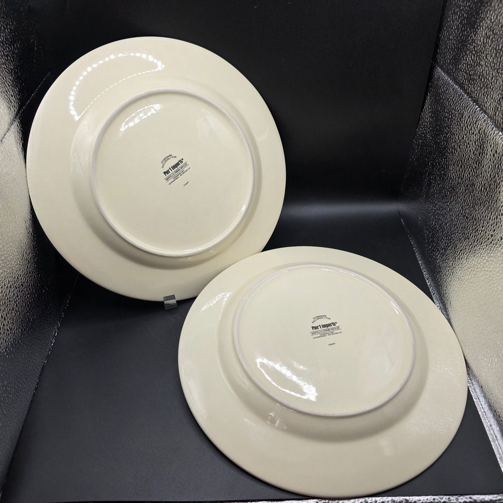 Pier 1 Imports Martillo Crème Brulee Dinner Plates Lot 2 Stoneware‎ 10.5" Rustic - Picture 5 of 8